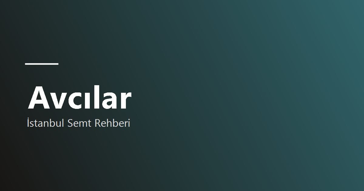 Avcılar semti hakkında görsel