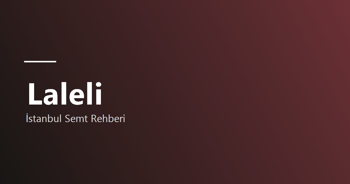 Laleli semti hakkında görsel